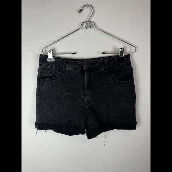 Womens Time & Tru Black Relaxed Fit Mid Rise Shorts 4” Sz 10 - Picture 1 of 6